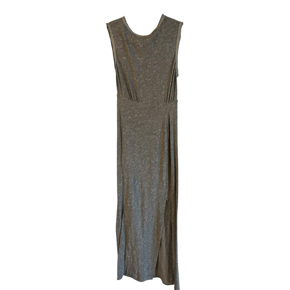 Free People Sabrina Cutout Maxi Full Length Dress XS Gray Peekaboo Back Stretch